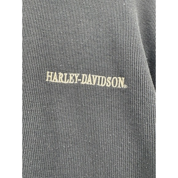 Harley Davidson Sweater Mens Large Black Embroidered Long Sleeve - Picture 2 of 5